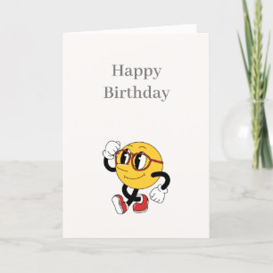 Agradecimento Cartoon Feliz Cartão de Aniversário
