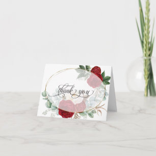 Agradecimento casamento    Buquê vermelho-vibrant