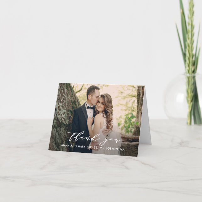 Agradecimento Casamento De Escritos Sem Esforço Obrigado Cartão  (Frente)