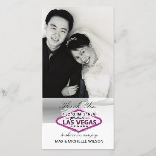 Agradecimento Casamento de Las Vegas Obrigado Cartão com fotos (