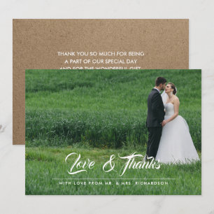 Agradecimento Casamento De Papel Kraft Obrigado Cartão com foto