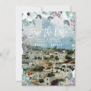 Agradecimento Casamento de verão da Grécia Rhodes salve o cartão