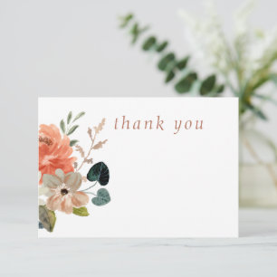 Agradecimento Casamento Floral Obrigado Cartão Branco De Aprecia