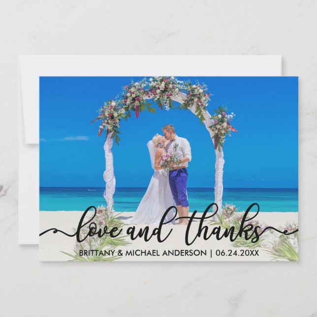 Agradecimento casamento | Fotografias com Obrigado (Frente)