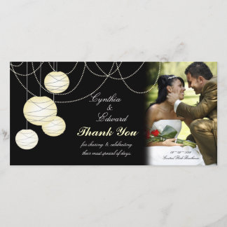 Agradecimento Casamento Obrigado Cartão com fotos De Lanternas D