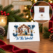 Cena de Natal Joy to the World Cartão de Natal