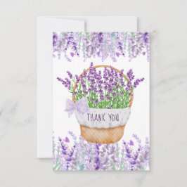 Agradecimento Cesta de Flores de Lavanda Verde Roxo Cartão de Ag
