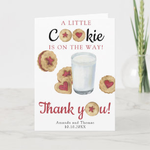 Agradecimento Chá de Bebê Milk & Cookies - Cartão de Agradecimen