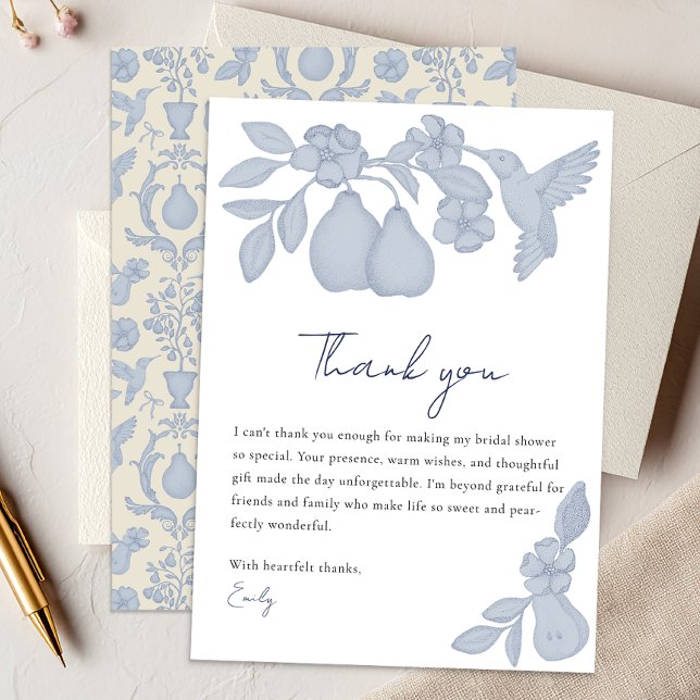 Agradecimento Chá de Bebê Pérola Perfeita | Cartão de Agradecime (Thank You Card)