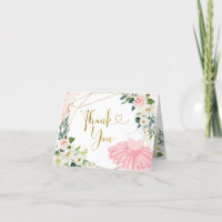 Chá de fraldas Ballerina Tutu Obrigado Cartão Dobr