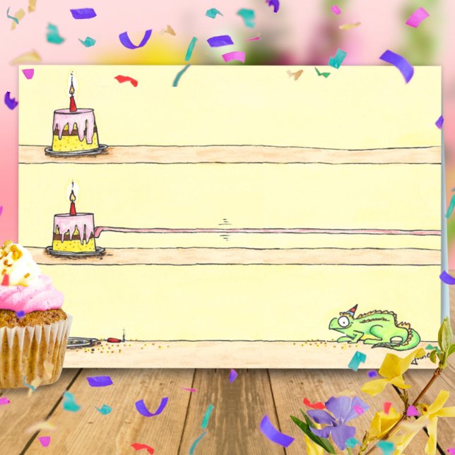 Agradecimento Chameleon Birthday - Cartão de Saudação (Criador carregado)