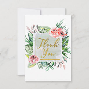 Agradecimento Chic Elegante em Aquarela Floral Mod
