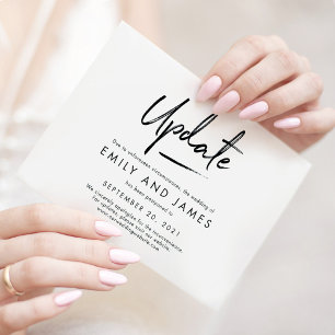 Agradecimento Chic Traça Cartão de Atualização de Casamento 