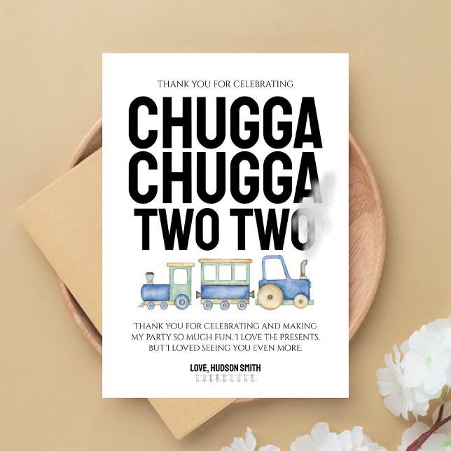 Agradecimento Chugga Chugga Dois Dois | Trem Cartão de Agradecim (Criador carregado)