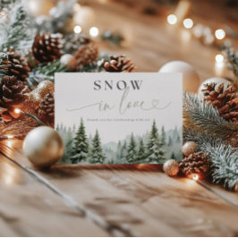 Agradecimento Chuva de Neve no Chá de Noiva Dobrável Cartão de A