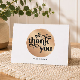 Agradecimento Círculo Dourado Personalizado Vintag