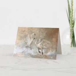 Agradecimento Cisnes - Cartão de Abertura Doblado