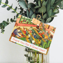 Classe escolar com gatinhos Cartão de Apreciação d