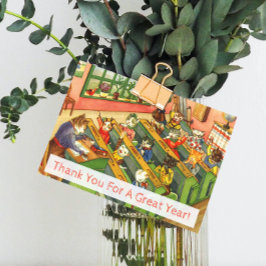 Agradecimento Classe escolar com gatinhos Cartão de Apreciação d