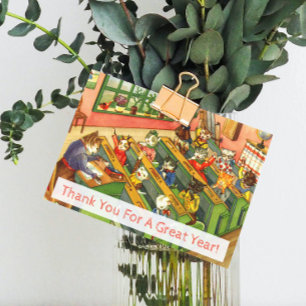 Agradecimento Classe escolar com gatinhos Cartão de Apreciação d