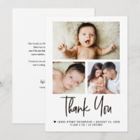 Colagem de Fotos de Bebê Moderno Cartão de Agradec