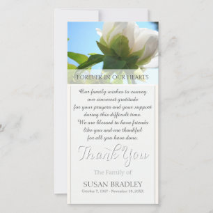Agradecimento Compaixão de Branca Peony Obrigado Cartão com fo