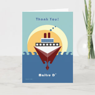 Agradecimento Cruise - Maitre D' - Obrigado Cartão Sugestão de V