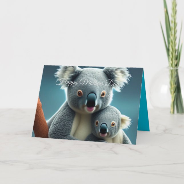 Agradecimento Cute Koala e Cartão de Dia de as mães para Bebês (Frente)