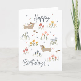Agradecimento Dachshund Amantes Feliz Cartão de Aniversário