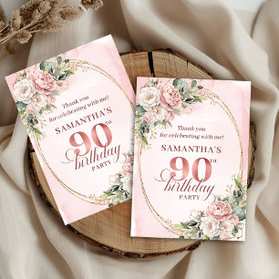 Agradecimento de 90º Aniversário Rosa Dourado Eleg