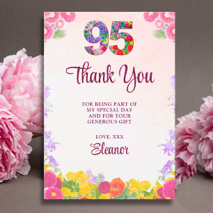 Agradecimento de 95º Aniversário Floral - Blush Bl