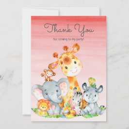 Agradecimento de Animais da Selva Safari Fofo em A