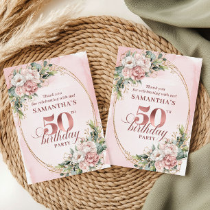 Agradecimento de Aniversário de 50 anos em Aquarel