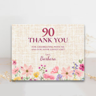 Agradecimento de Aniversário de 90 Anos para Convi
