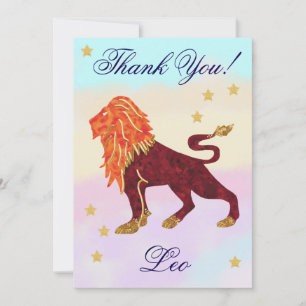 Agradecimento de Aniversário de Leão Pintado à Mão