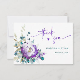 Agradecimento de Casamento Azul e Roxo