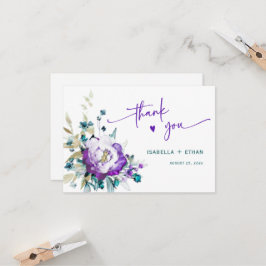 Agradecimento de Casamento Azul e Roxo