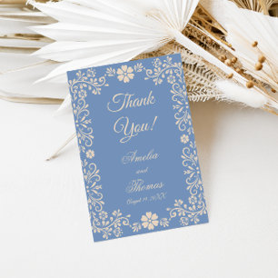 Agradecimento de Casamento Azul Pó Whimsical