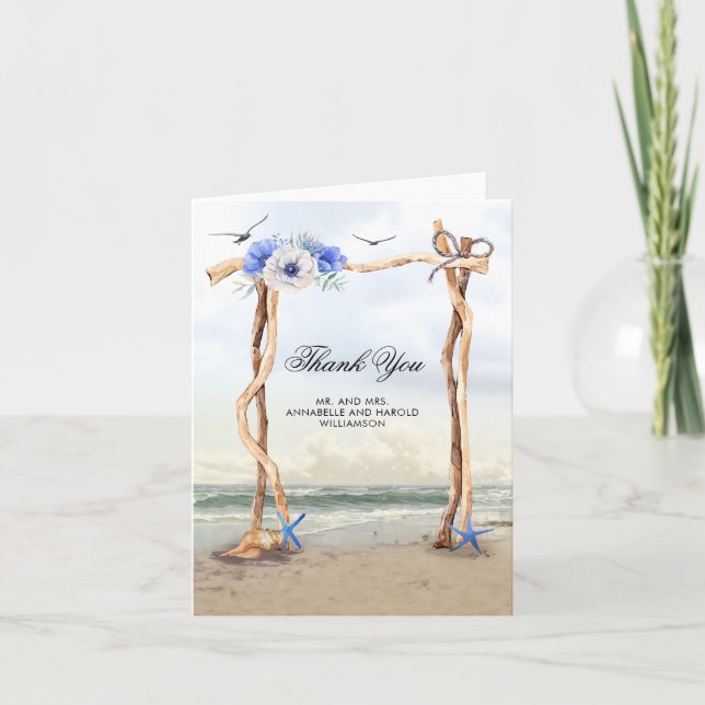 Agradecimento de Casamento Beach Arbor (Frente)