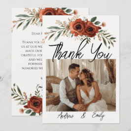 Agradecimento de Casamento Boho Floral Terracota M