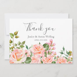 Agradecimento de Casamento Botânico Rosa Corado