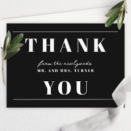Agradecimento de Casamento Branco e Preto Minimali