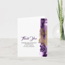 Agradecimento de Casamento Brilho Roxo Escuro e Do