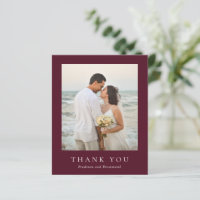 Agradecimento de Casamento Clássico Burgundy Profu