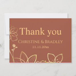 Agradecimento de Casamento Cobre e Ouro