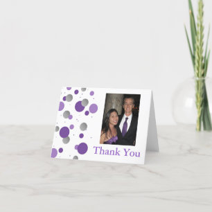 Agradecimento de Casamento com Bolinhas de Purpura