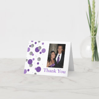 Agradecimento de Casamento com Bolinhas de Purpura