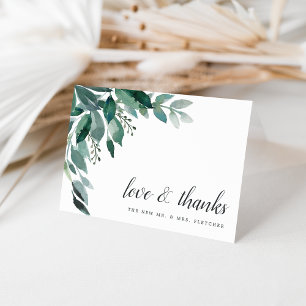 Agradecimento de Casamento com Folhagem Abundante