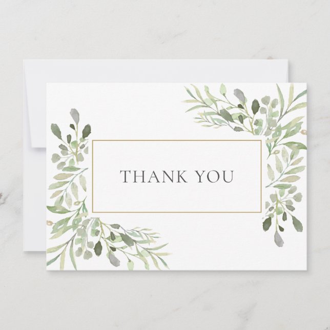 Agradecimento de casamento com folhagem de eucalip (Frente)