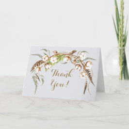 Agradecimento de casamento com guirlanda de algodã